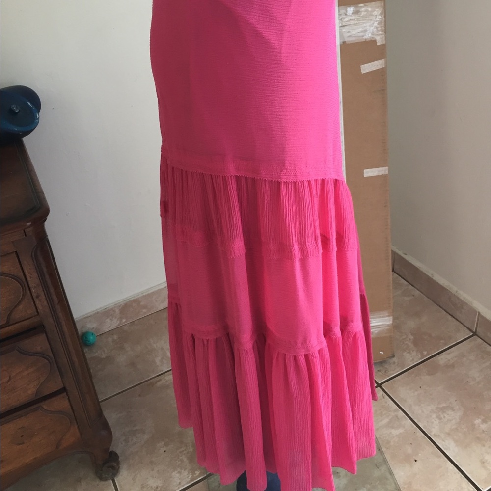 Cynthia skirt. Hot pink silk chiffon  bias style